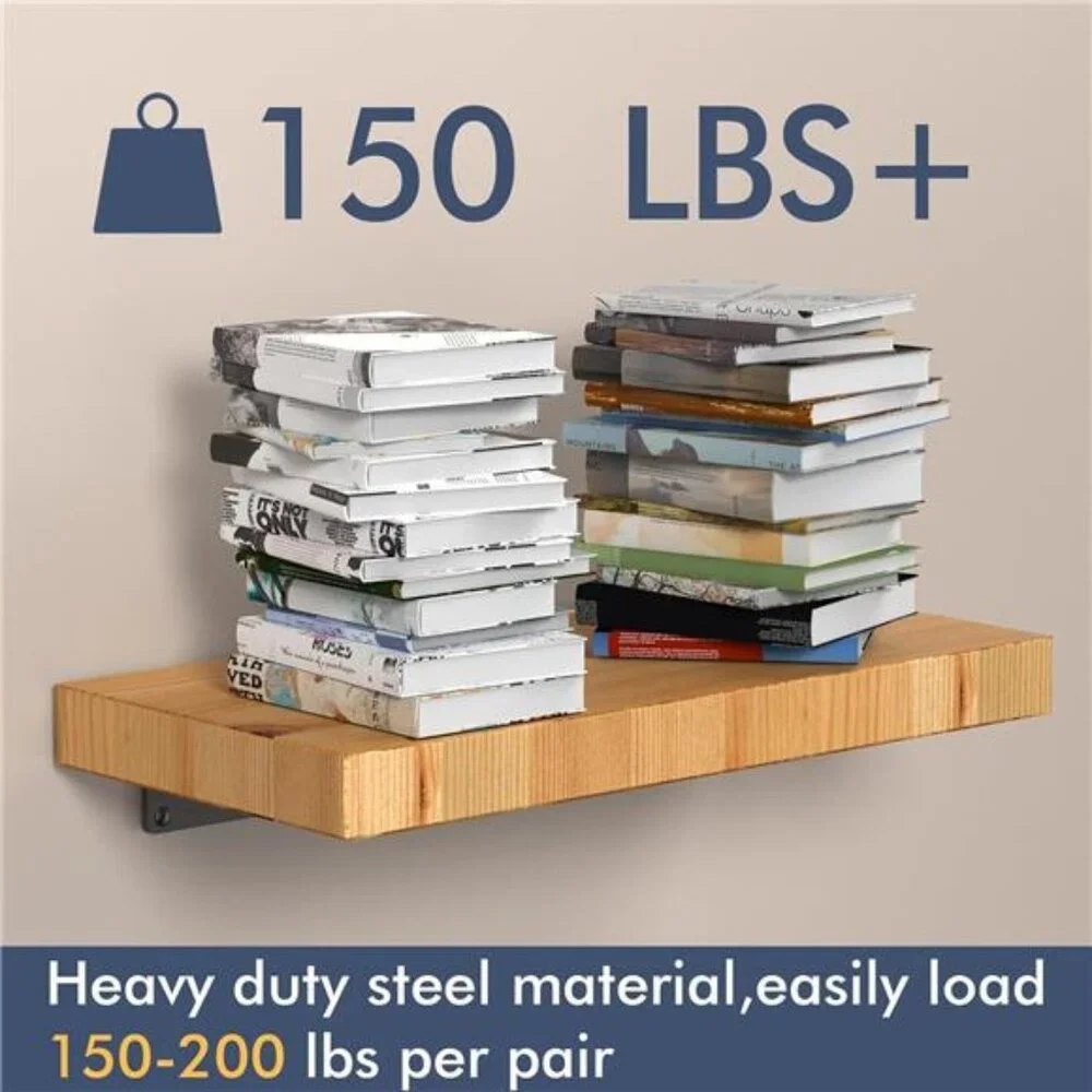 6 Pack Floating Shelf Brackets, 6 Inch Heavy Duty Industrial Shelf Bracket